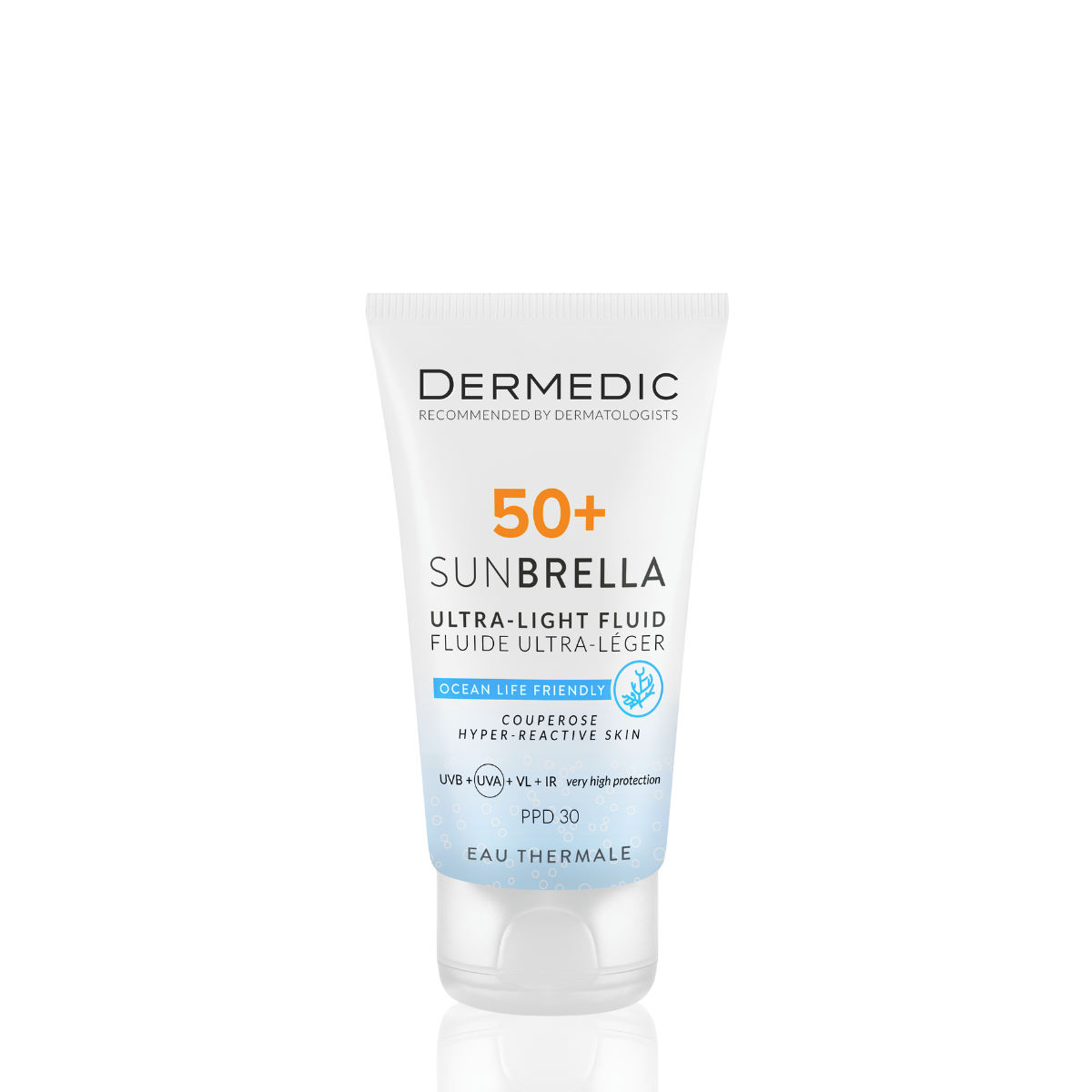 كريم واقي شمس خفيف جدا للبشرة الحساسة SPF50 من ديرمادك